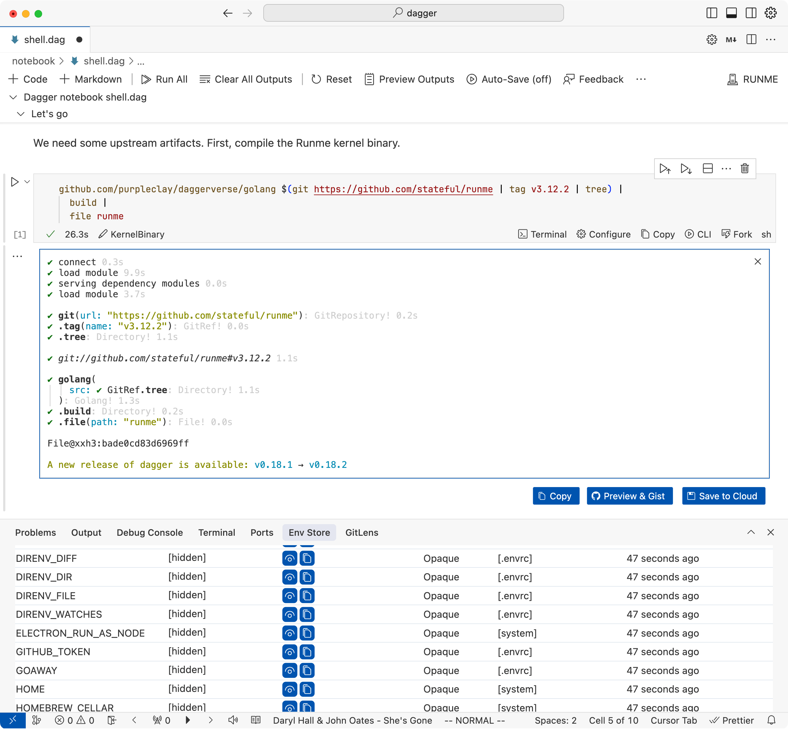 Environment populated with direnv/.envrc